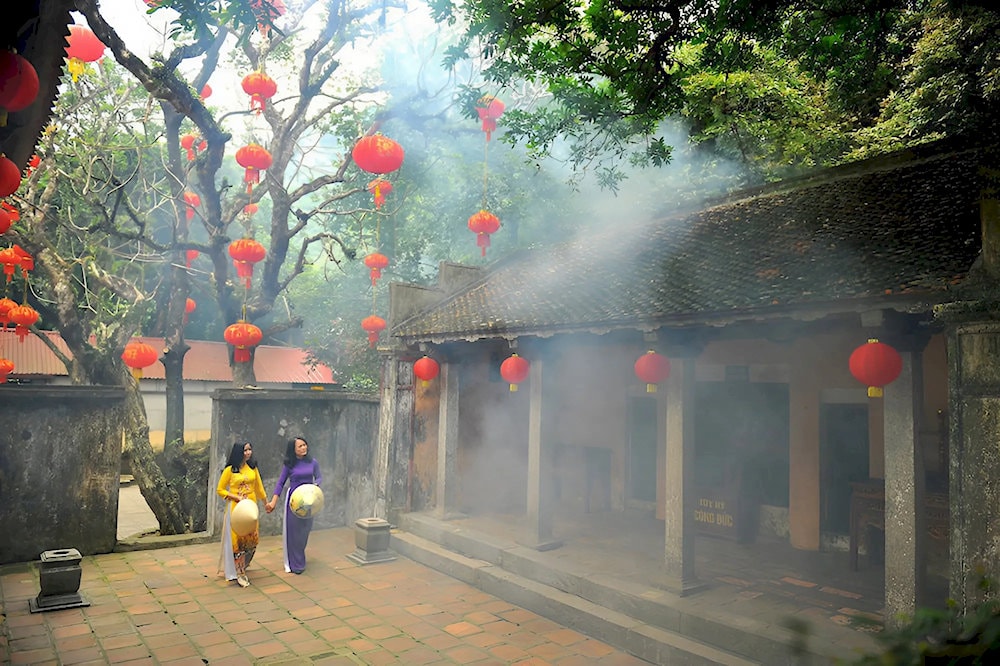 The distant sound of temple bells forms a tranquil symphony